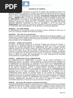 CONTRATO DE TRABAJO - Por Tipo de Servicio