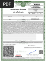 Estados Unidos Mexicanos Acta de Nacimiento: Datos de La Persona Registrada