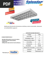 Luminaria Empotrable Celda Mate 3x18w Con Tubos Led Splendor