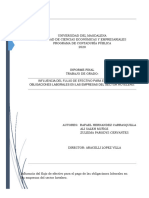 Influencia Del Flujo de Efctico en Los Pagos Del Sector Hotelero INFORME FINAL SIII