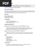 Physician Resume Sample