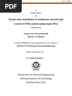 Steady State Simulation of Continuous Stirred Tank Reactor (CSTR) System Using Aspen Plus