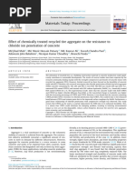 Effect of Chemically Treated Recycled Tire Aggregate On The Resistance To Chloride Ion Penetration of Concrete