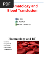 Introduction To Haematology and BT 1