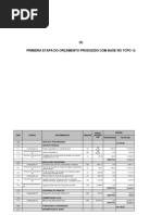 (II) Primeira Etapa Do Orçamento Produzido Com Base No Tcpo 15