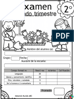 ? MT Examen Segundo Grado-Segundo Trimestre