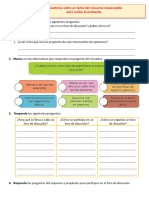 D4 A1 FICHA COM. Discutimos Sobre Un Tema Del Consumo Responsable para Cuidar El Ambiente.