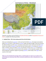 Geographical Features of China - Worksheet