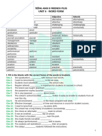 Tieng Anh 8 Friends Plus - Word Form - Unit 6