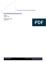 Fields, Power, and Social Skill A Critical Analysis of The New Institutionalisms