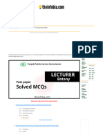 PPSC Lecturer Botany (BPS-17) Past Paper MCQs