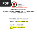 Tender Document For Supply &delivery of Tablet Computers