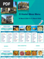 Hostel B Menu From 16 March To 31 March'2024