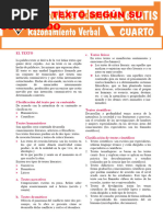 Tipos de Textos Según Su Contenido para Cuarto Grado de Secundaria