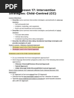 ILO 3 - Lesson 17 Intervention Strategies Child-Centred (CC)