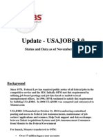 Update: USAJobs 3.0 (Status and Data As of November 1, 2011)