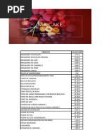Tabela de Preços Pastelaria