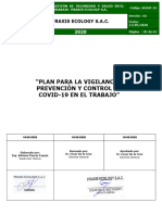 Plan de Vigilancia Prevenciã - N y Control de Covid-19 en El Trabajo - Praxis Ecology S.A.C.