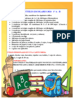 Lista de Utiles Del Primero A-B - 2024 Actualizada