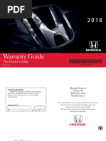 Honda Civic 2018 Warranty and Maintenance Maual