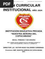 Plan - Curricular - Institucional - Nuestra Señora de Copacabana 2024.