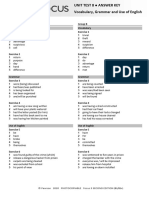 Focus3 2E Unit Test Vocabulary Grammar UoE Unit8 GroupA B ANSWERS