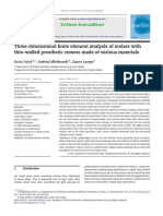 Three-Dimensional Finite Element Analysis of Molars With Thin Walled Prosthetic Crown Made of Different Material