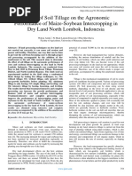 Effects of Soil Tillage On The Agronomic Performance of Maize-Soybean Intercropping in Dry Land North Lombok, Indonesia