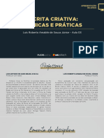 Escrita Criativa - Técnicas e Práticas - Aula 03