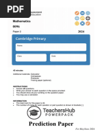 Prediction Paper - Calculator Paper 2