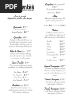 Menu Pulquería