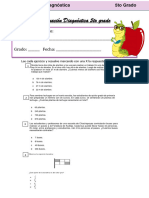 Evaluación Diagnóstica 5to Grado Matemática