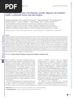 Prenatal Vitamin D Status and Offsprings Growth Adiposity and Metabolic Health A Systematic Review and Meta Analysis