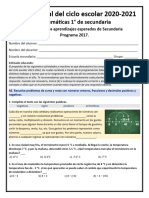 Repaso Anual Matemáticas 1° Alumno