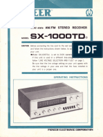 Pioneer sx-1000 TD Am-Fm Stereo Receiver 1969 SM