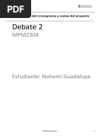 Debate 2 - Gestión Del Valor Ganado (EVM) - Nohemí Guadalupe R.