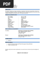 Resume SHS Sample