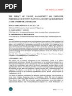 The Impact of Talent Management On Employee Performance of Town Planning and Survey Department in The United Arab Emirates