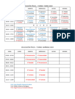 Horario de Educación Física 2024