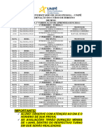 Calendário de Provas - 1º Estágio Diurno 2024.1