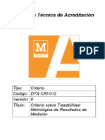 DTA-CRI-012 V9 Criterio Sobre Trazabilidad