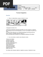 Aprova Mais - Variação Linguística - Exercícios