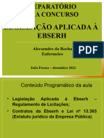 Legislação Aplicada À Ebserh - Regulamento de Licitações e Contratos Da Ebserh e Lei Nº 13.303 (Estatuto Jurídico Da Empresa Pública) 09-12-2023