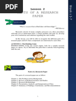 English 4 Lesson 2 Parts of A Research Paper