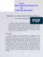 Las 5 CATEQUESIS MISTAGÓGICAS de San Cirilo de Jerusalén (S. IV)