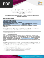 Activity Guide and Evaluation Rubric - Unit 1 - Task 1 - Reflecting Upon English Language Awareness