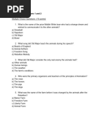 Animal Farm Test - Chapter 1 and 2 - READY