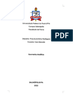 2° Avaliação de Geometria Analítica