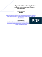 Solution Manual For Organizational Behavior Managing People and Organizations 12th Edition Griffin Phillips Gully 130550139X 9781305501393