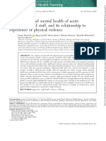 The Physical and Mental Health of Acute Psychiatric Ward Staff, and Its Relationship To Experience of Physical Violence